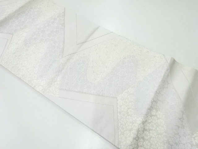 JAPANESE KIMONO / ANTIQUE FUKURO OBI / SILK / WOVEN FLOWER(272 cm)